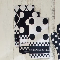 Kitchen & Table Linens|MacKenzie-Childs Black  White Dot Dish Towels, Set of 3