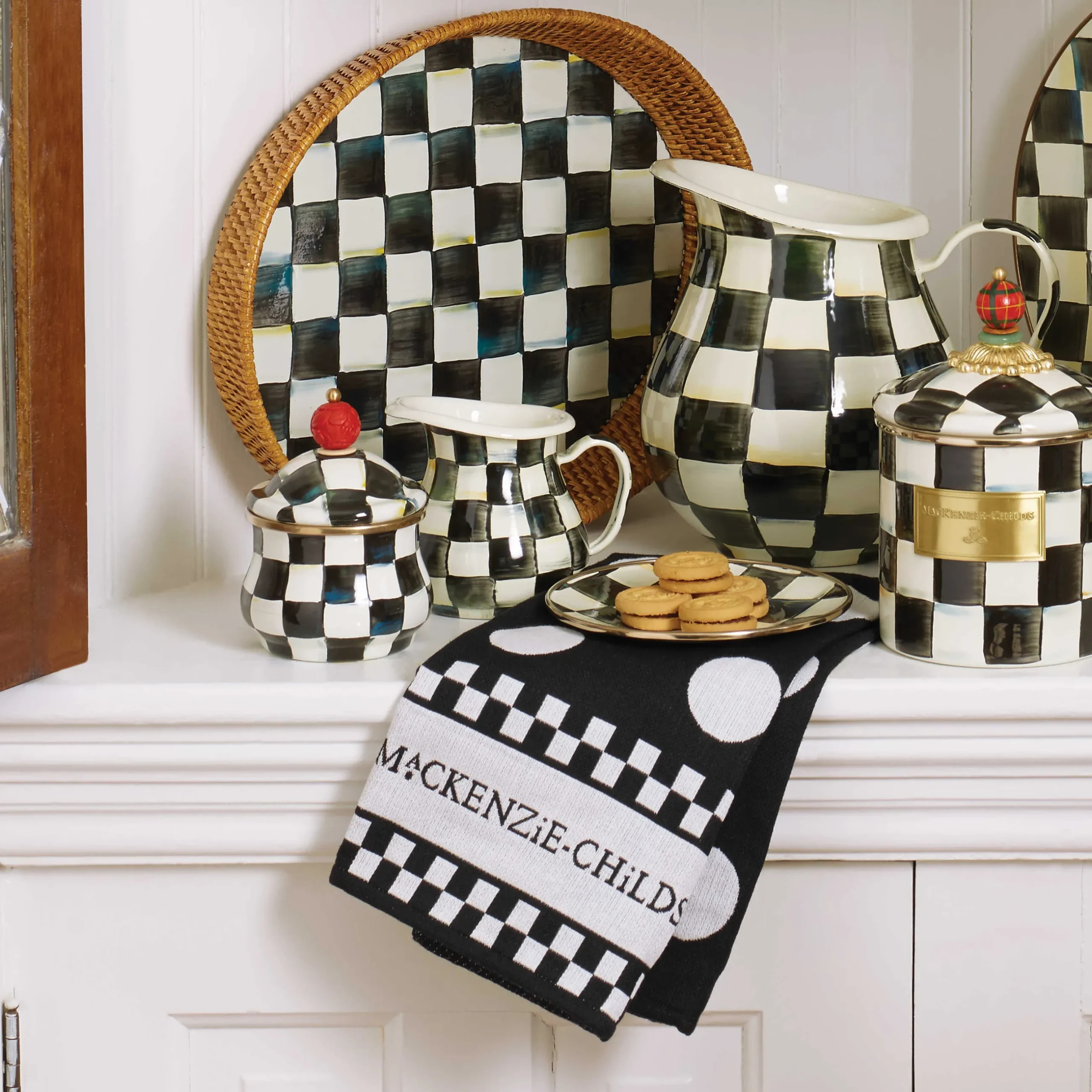 Kitchen & Table Linens|MacKenzie-Childs Black White Dot Dish Towels, Set of 3