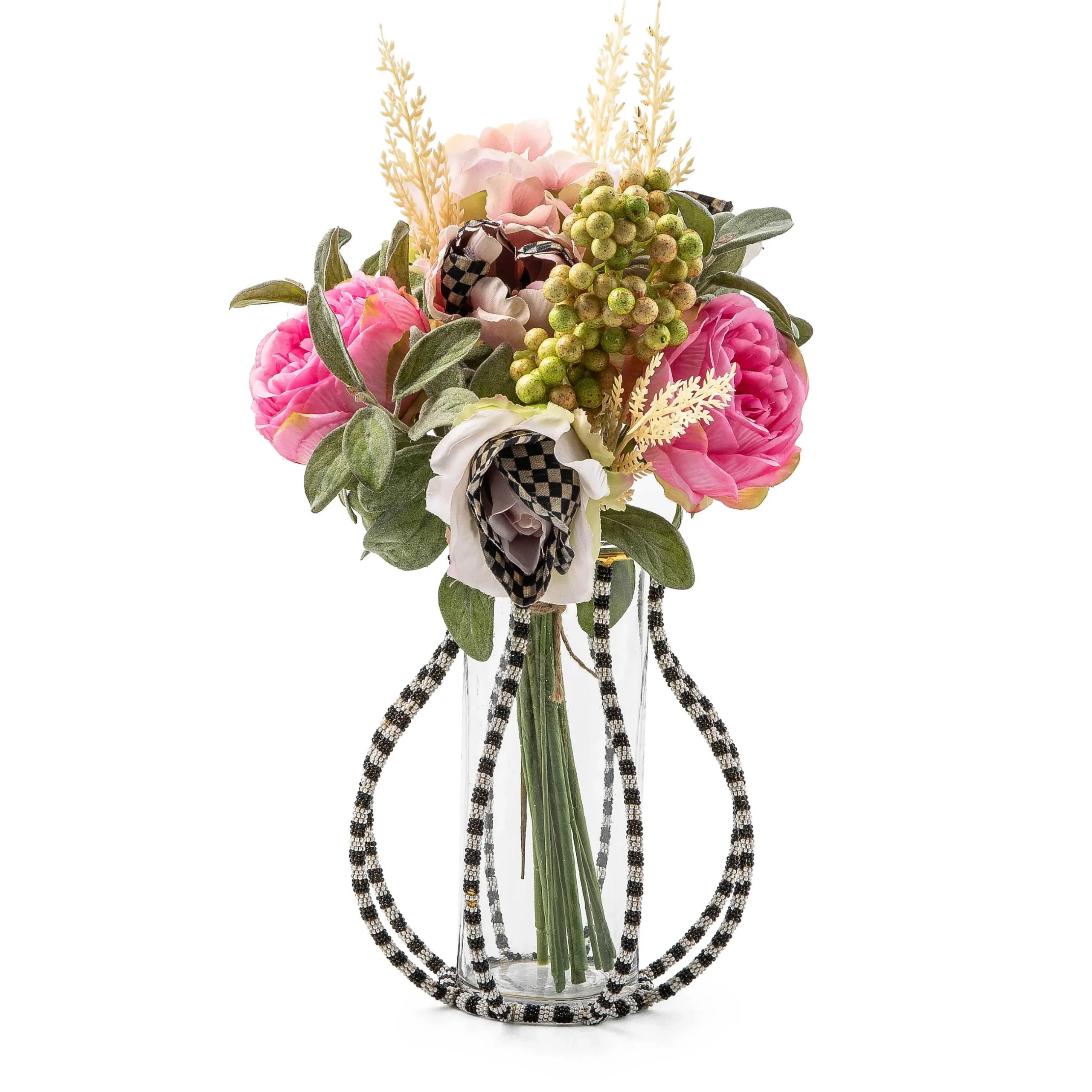 Room Accents|MacKenzie-Childs Black White Greek Small Vase