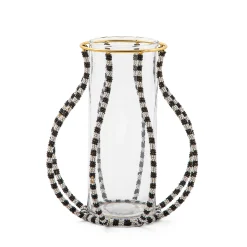 Room Accents|MacKenzie-Childs Black White Greek Small Vase