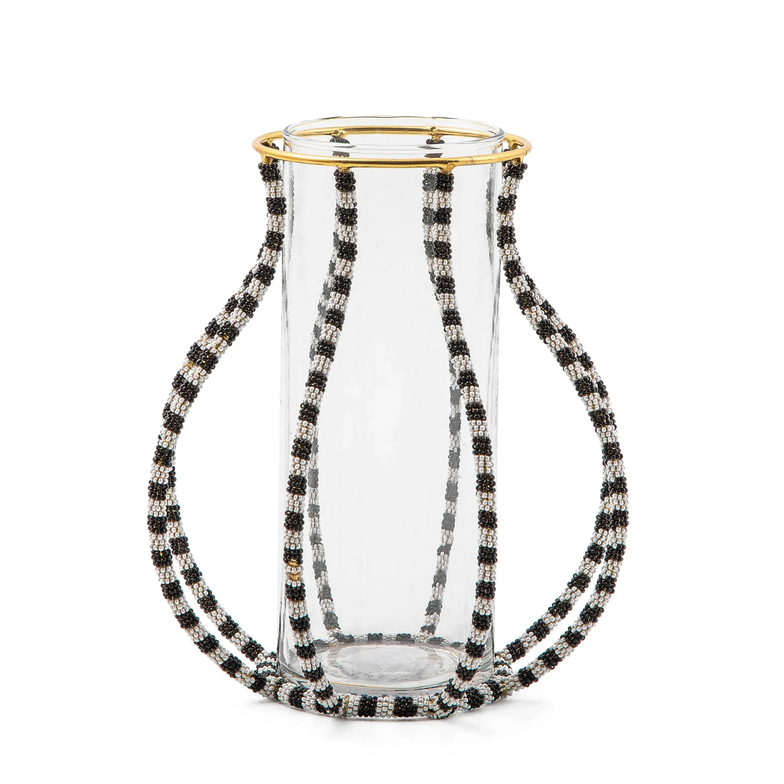Room Accents|MacKenzie-Childs Black White Greek Small Vase