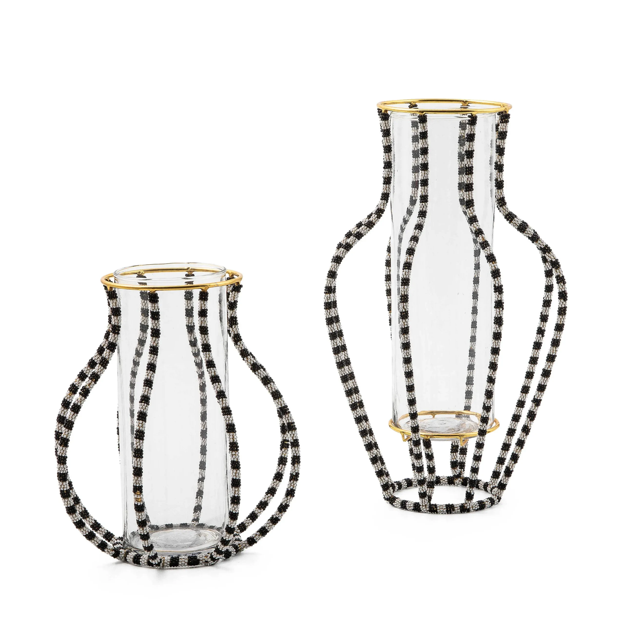 Room Accents|MacKenzie-Childs Black White Greek Small Vase