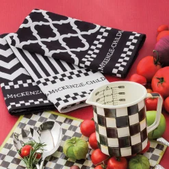 Kitchen & Table Linens|MacKenzie-Childs Black White Zig Zag Dish Towels, Set of 3