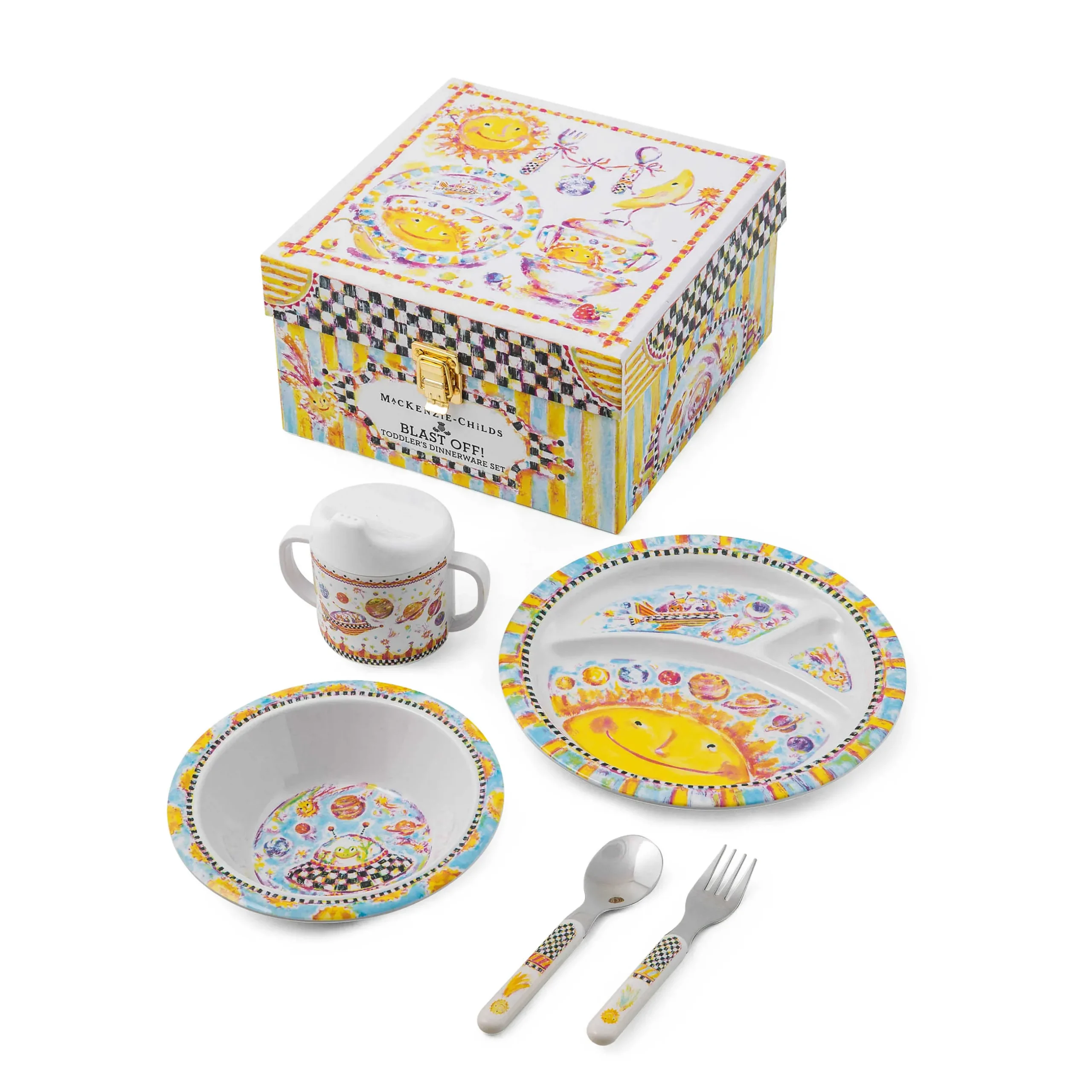 Accessories|Kitchen & Dining Sets|MacKenzie-Childs Blast Off! Toddler's Dinnerware Set