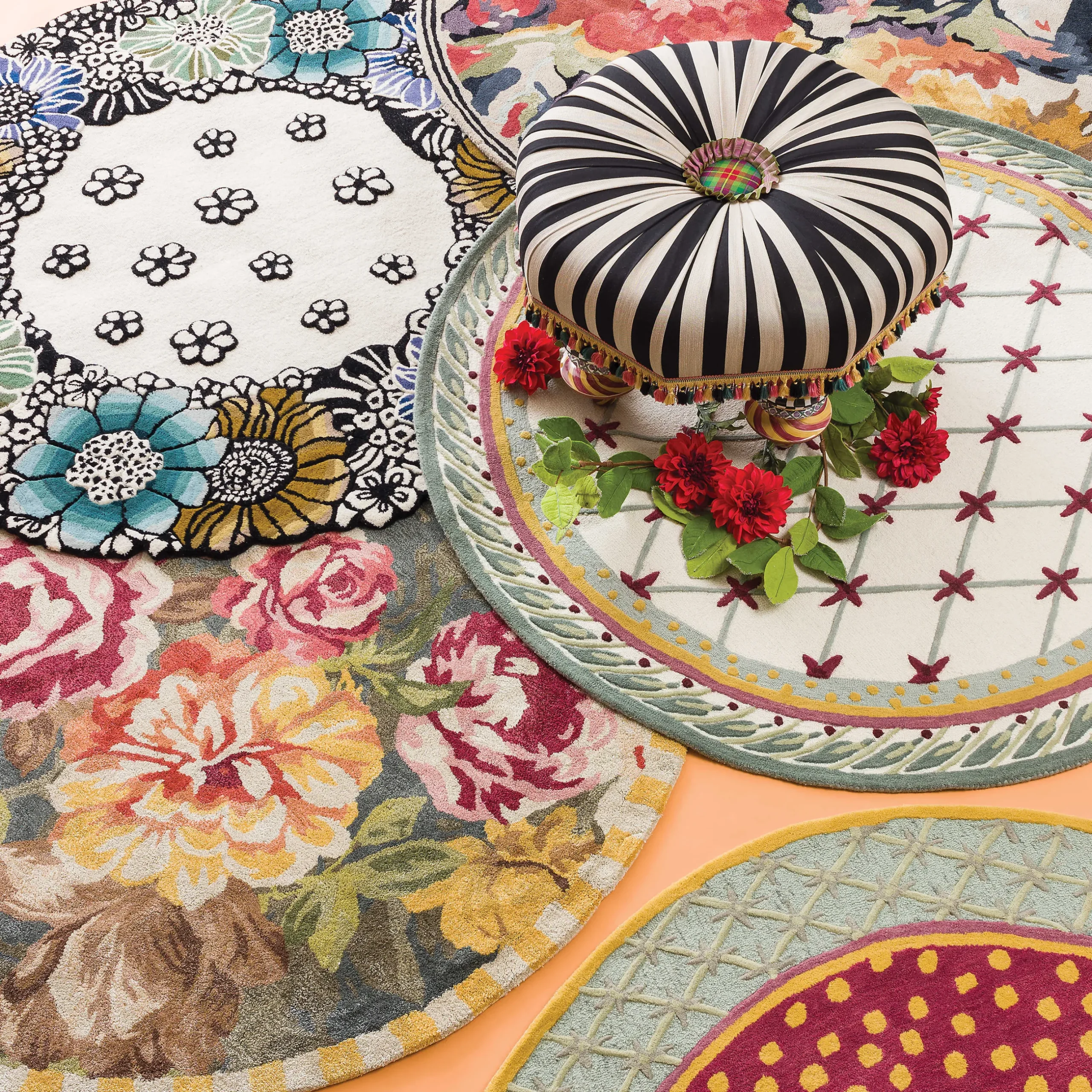 Rugs|MacKenzie-Childs Bloomsbury Garden 6' Round Rug