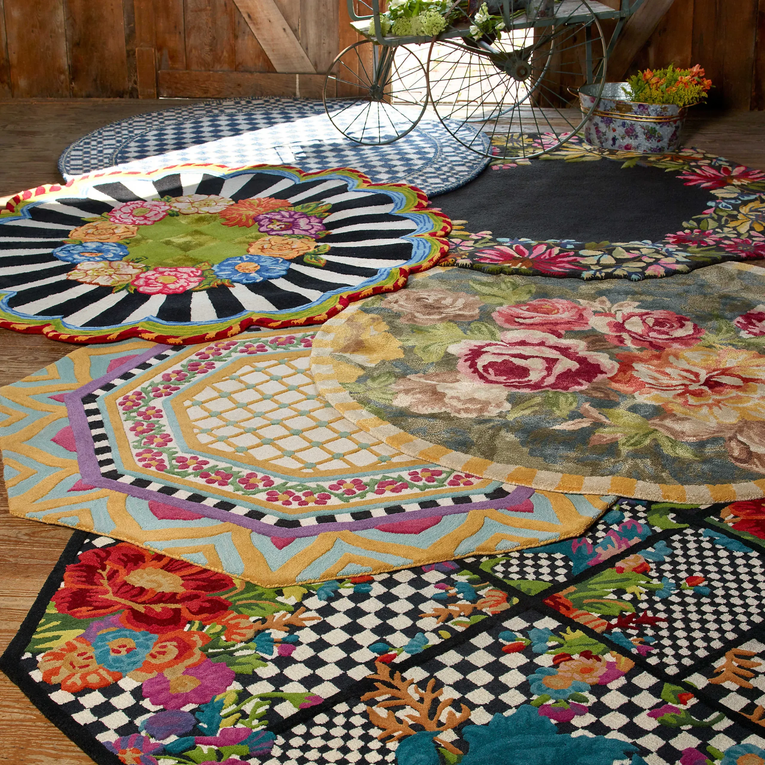 Rugs|MacKenzie-Childs Bloomsbury Garden 6' Round Rug