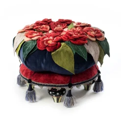 Living Room|MacKenzie-Childs Bluetopia Kitano Footstool