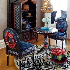 Living Room|MacKenzie-Childs Bluetopia Kitano Footstool
