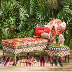 Outdoor|MacKenzie-Childs Breezy Poppy Outdoor Chaise