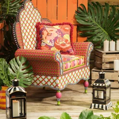 Outdoor|MacKenzie-Childs Breezy Poppy Outdoor Wing Chair