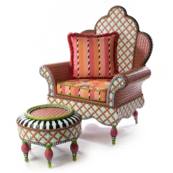 Outdoor|MacKenzie-Childs Breezy Poppy Outdoor Wing Chair