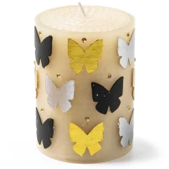 Spring|Candles & Fragrances|MacKenzie-Childs Butterfly Silver  Gold 4 Pillar Candle