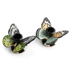 Spring|Candles & Fragrances|MacKenzie-Childs Butterfly Toile Candle Holders, Set of 2