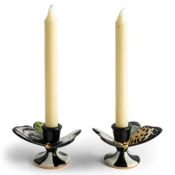 Spring|Candles & Fragrances|MacKenzie-Childs Butterfly Toile Candle Holders, Set of 2