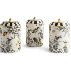 Kitchen Storage & Organization|MacKenzie-Childs Butterfly Toile Canisters, Set of 3