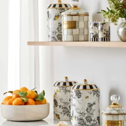 Kitchen Storage & Organization|MacKenzie-Childs Butterfly Toile Canisters, Set of 3