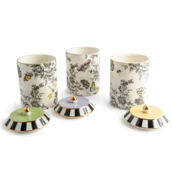 Kitchen Storage & Organization|MacKenzie-Childs Butterfly Toile Canisters, Set of 3
