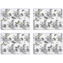 Spring|Table Accessories|MacKenzie-Childs Butterfly Toile Cork Back Placemats, Set of 4