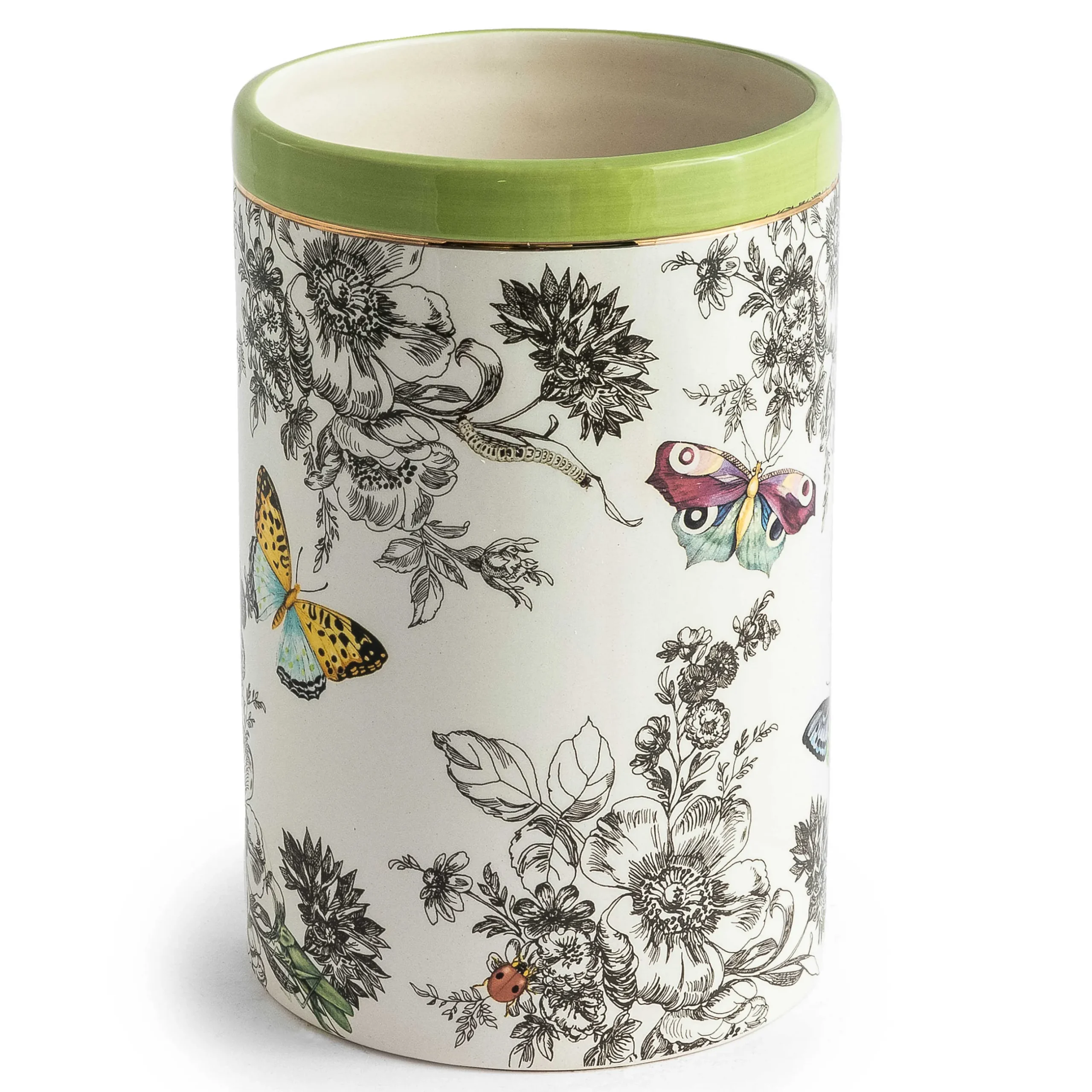 Spring|Room Accents|MacKenzie-Childs Butterfly Toile Short Vase