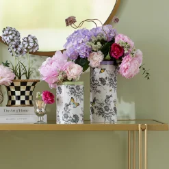 Spring|Room Accents|MacKenzie-Childs Butterfly Toile Short Vase