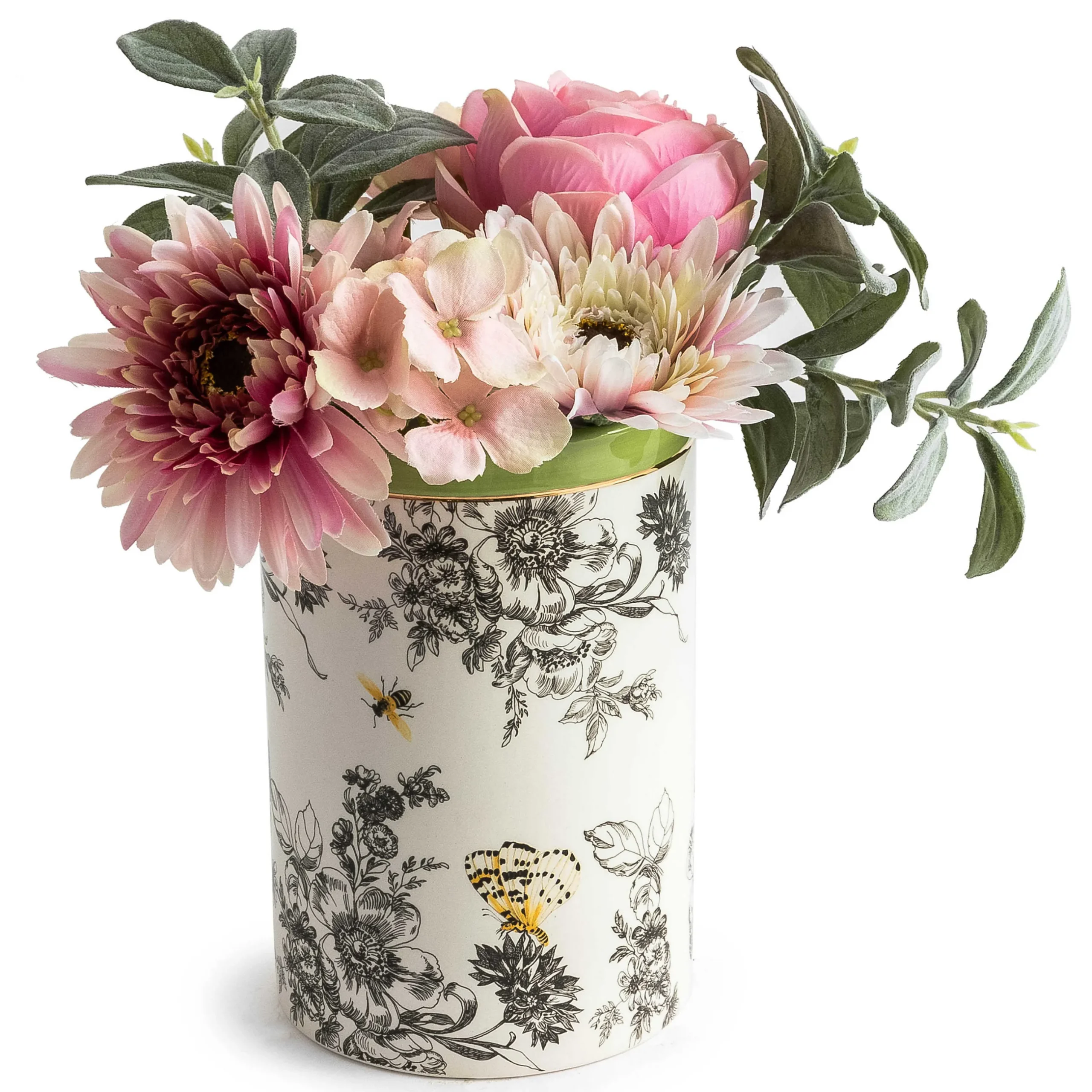 Spring|Room Accents|MacKenzie-Childs Butterfly Toile Short Vase
