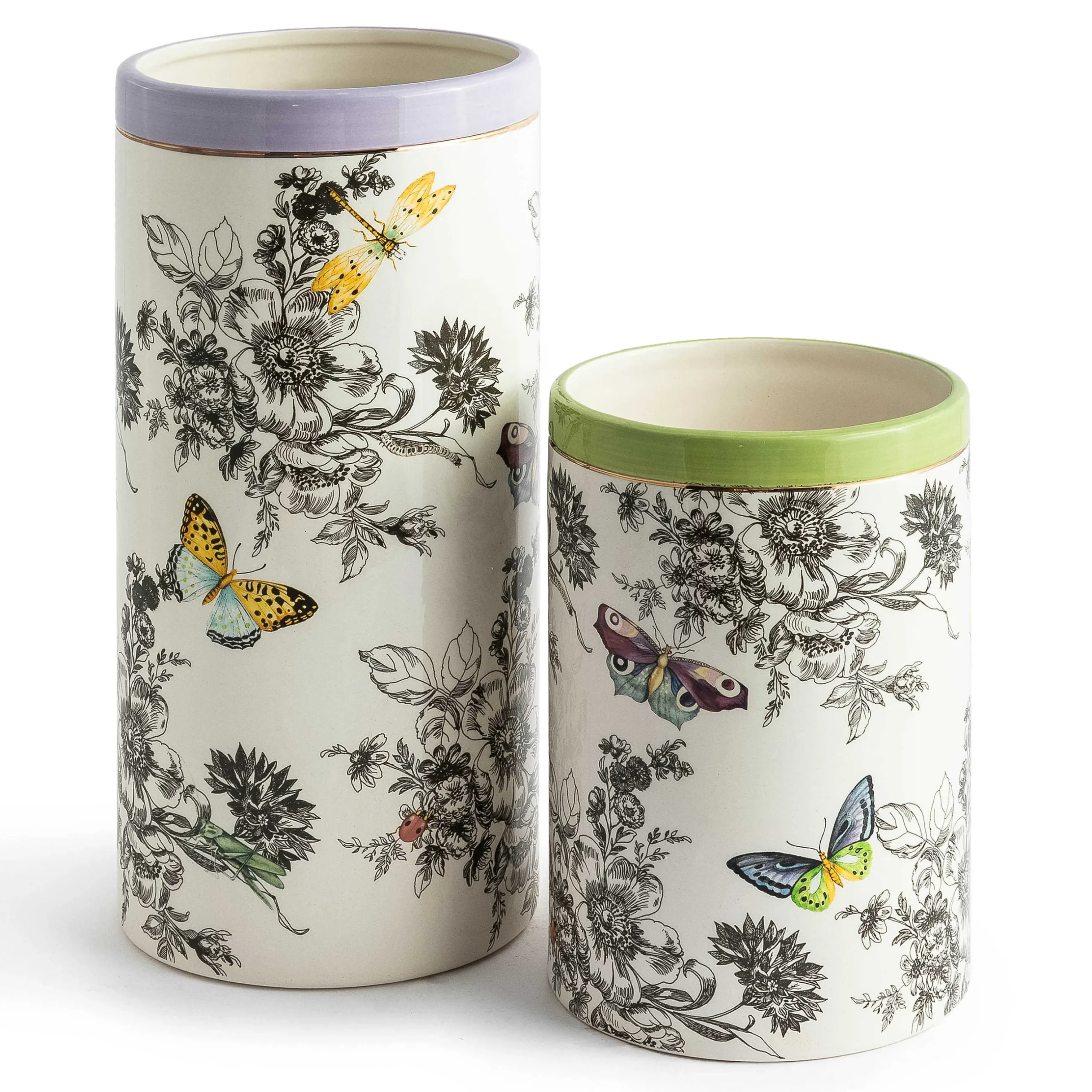 Spring|Room Accents|MacKenzie-Childs Butterfly Toile Short Vase