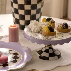 Spring|Serveware|MacKenzie-Childs Butterfly Toile Small Pedestal Platter