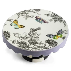 Spring|Serveware|MacKenzie-Childs Butterfly Toile Small Pedestal Platter