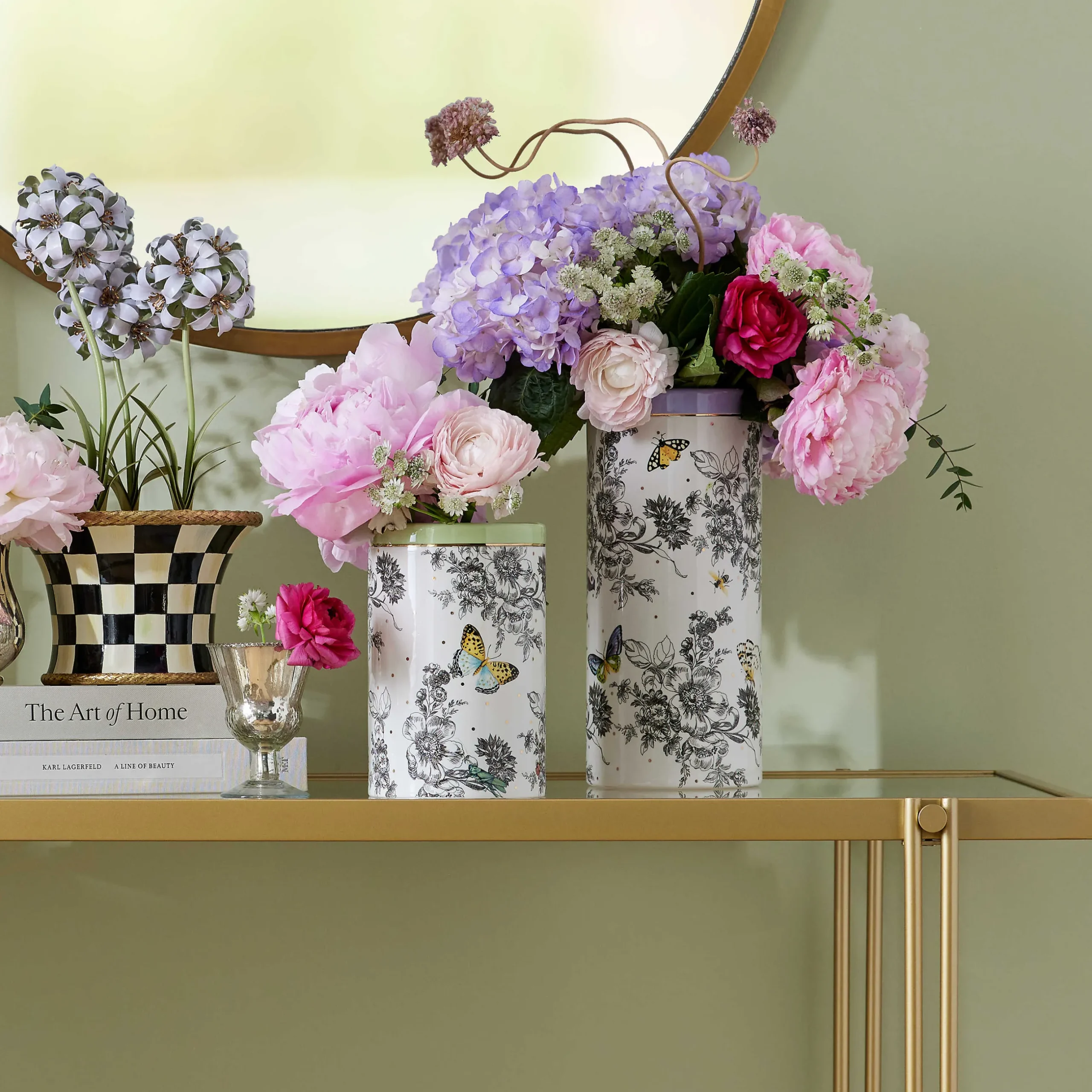 Spring|Room Accents|MacKenzie-Childs Butterfly Toile Tall Vase