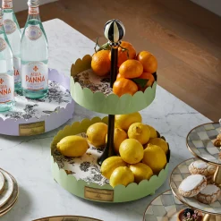 Spring|Bar Entertaining|MacKenzie-Childs Butterfly Toile Two Tiered Stand