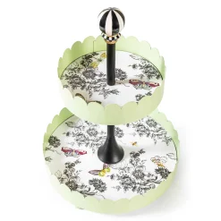 Spring|Bar Entertaining|MacKenzie-Childs Butterfly Toile Two Tiered Stand