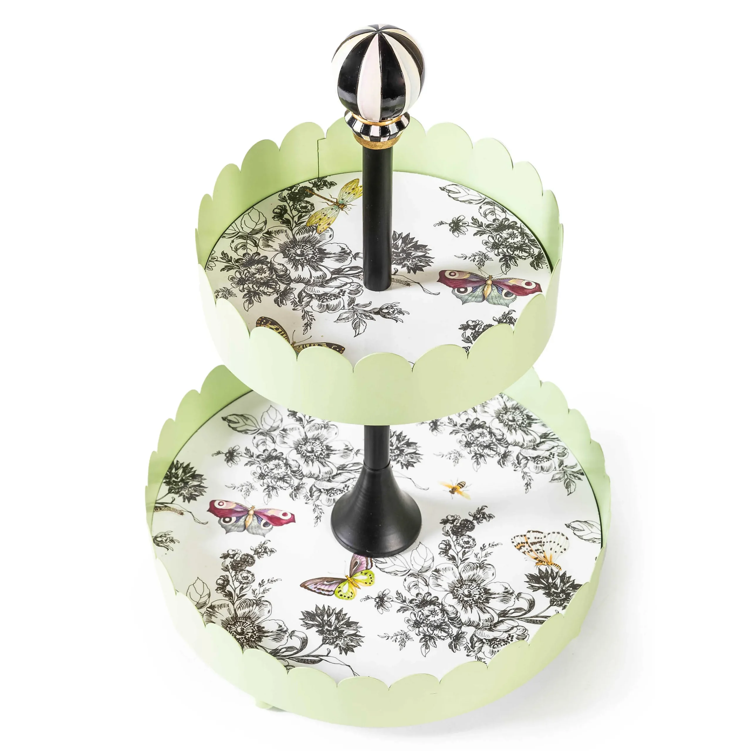 Spring|Bar Entertaining|MacKenzie-Childs Butterfly Toile Two Tiered Stand