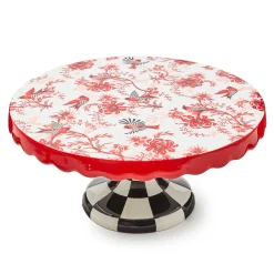 Serveware|MacKenzie-Childs Cardinal Toile Large Pedestal Platter