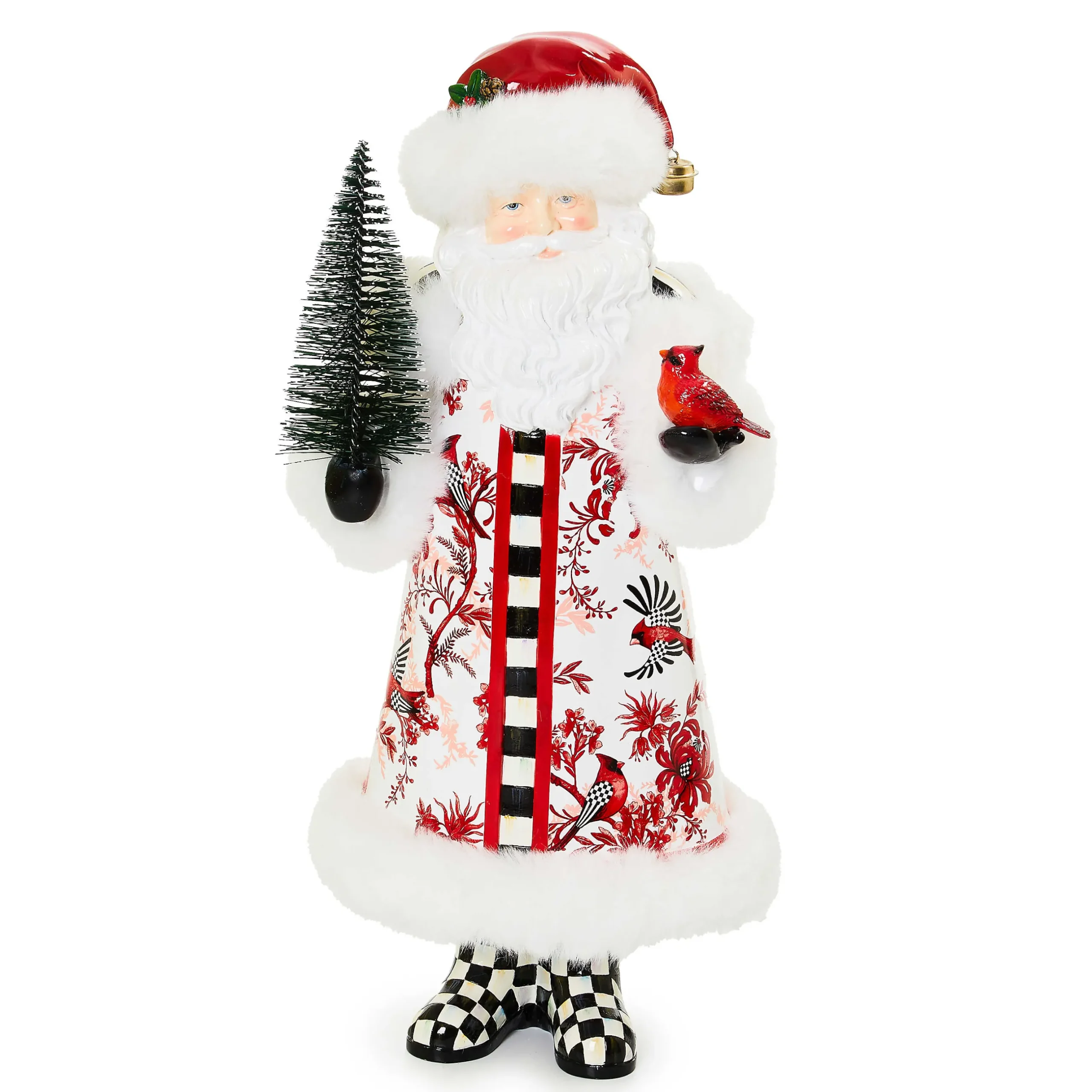 Holiday|Room Accents|MacKenzie-Childs Cardinal Toile Santa with Cardinal