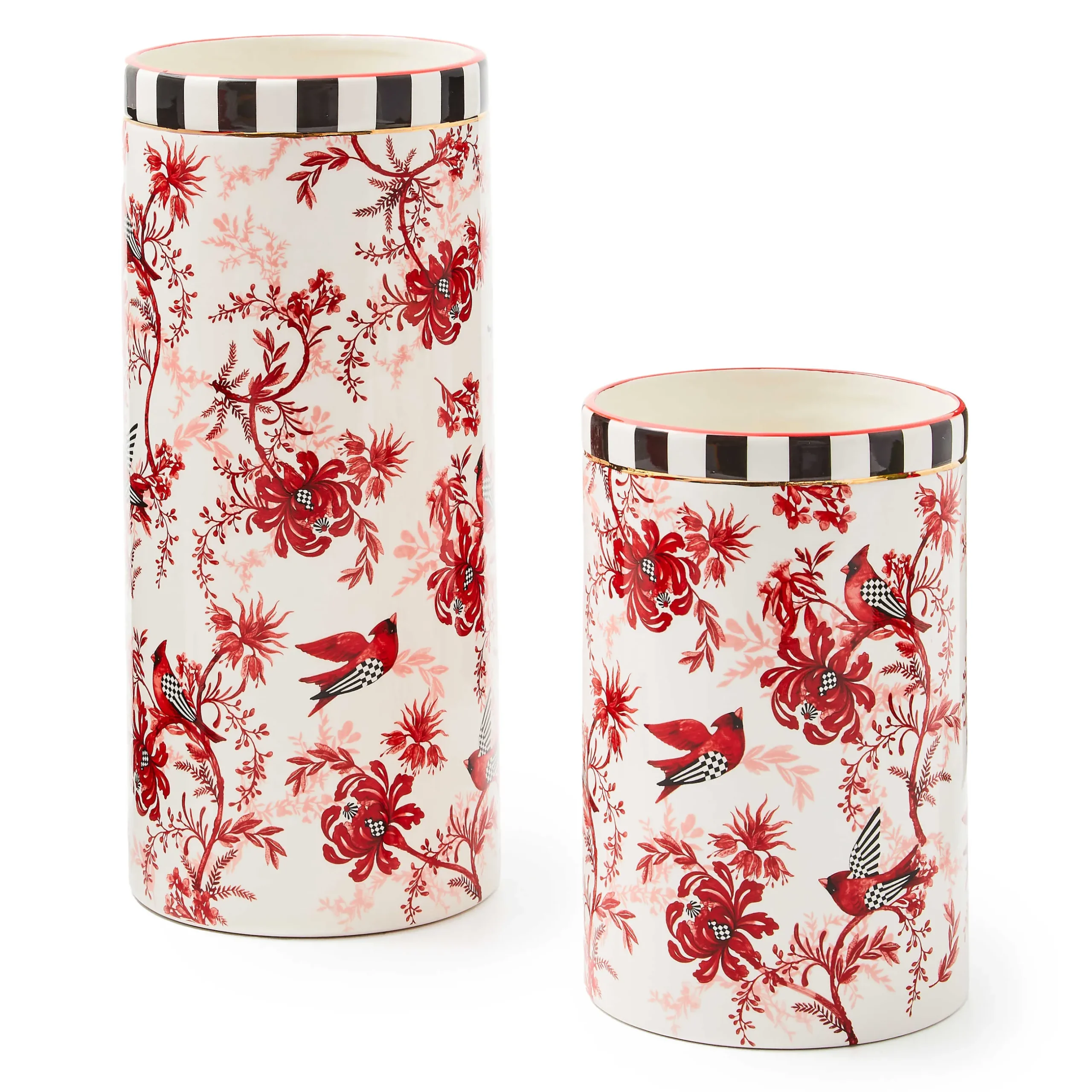 Room Accents|MacKenzie-Childs Cardinal Toile Tall Vase