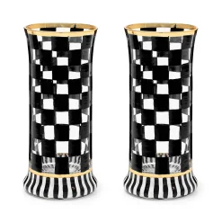 Fall Entertaining|Drinkware|MacKenzie-Childs Carnival Black Highball Glass, Set of 2