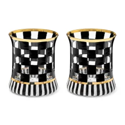 Fall Entertaining|Drinkware|MacKenzie-Childs Carnival Black Tumbler Glass, Set of 2