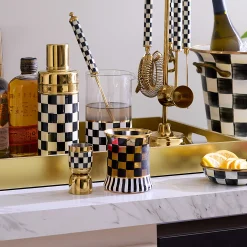Fall Entertaining|Drinkware|MacKenzie-Childs Carnival Black Tumbler Glass, Set of 2