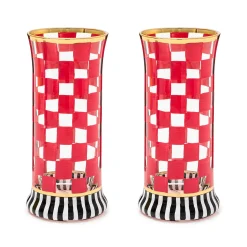 Spring|Drinkware|MacKenzie-Childs Carnival Fuchsia Highball Glass, Set of 2