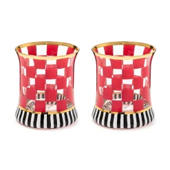 Spring|Drinkware|MacKenzie-Childs Carnival Fuchsia Tumbler Glass, Set of 2