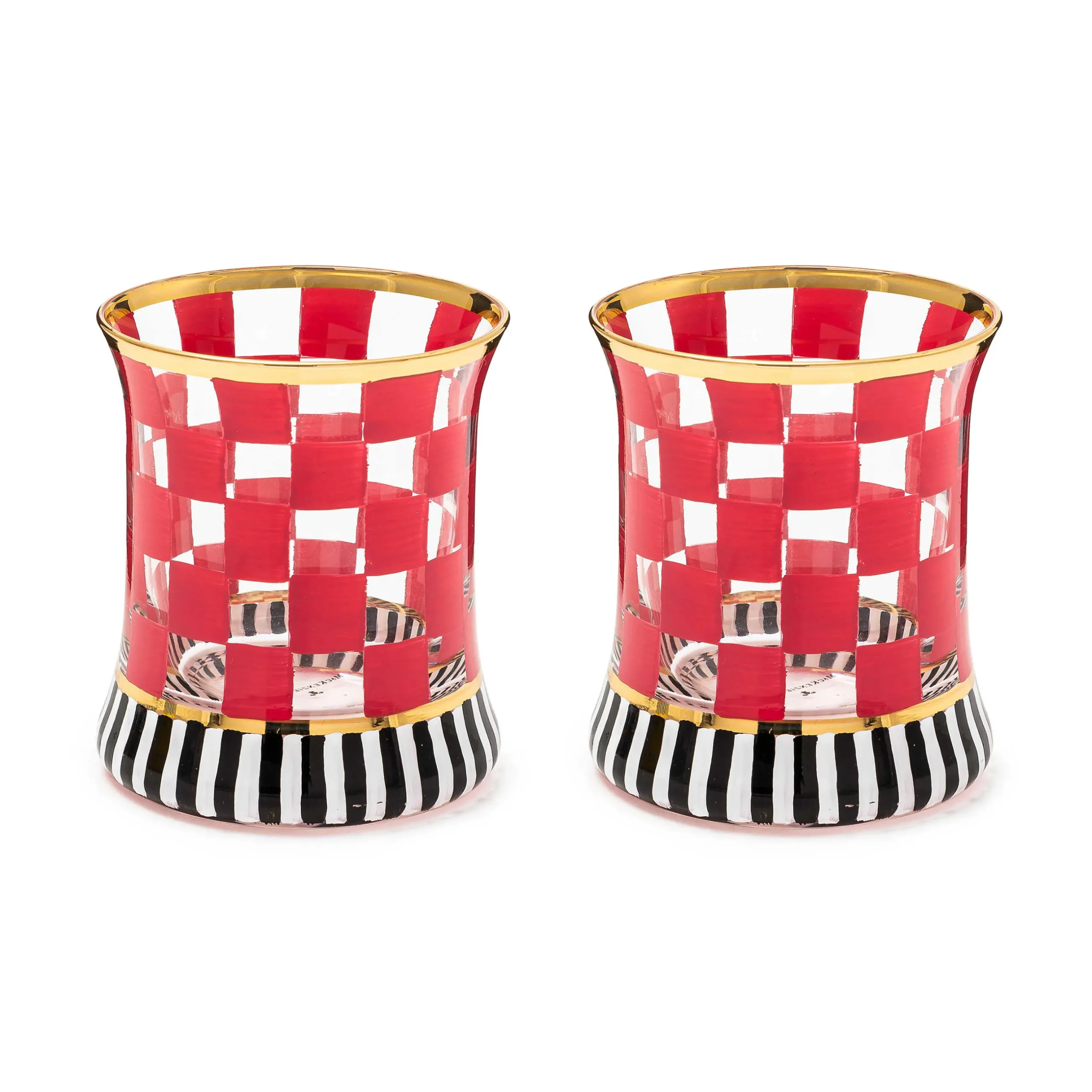 Spring|Drinkware|MacKenzie-Childs Carnival Fuchsia Tumbler Glass, Set of 2