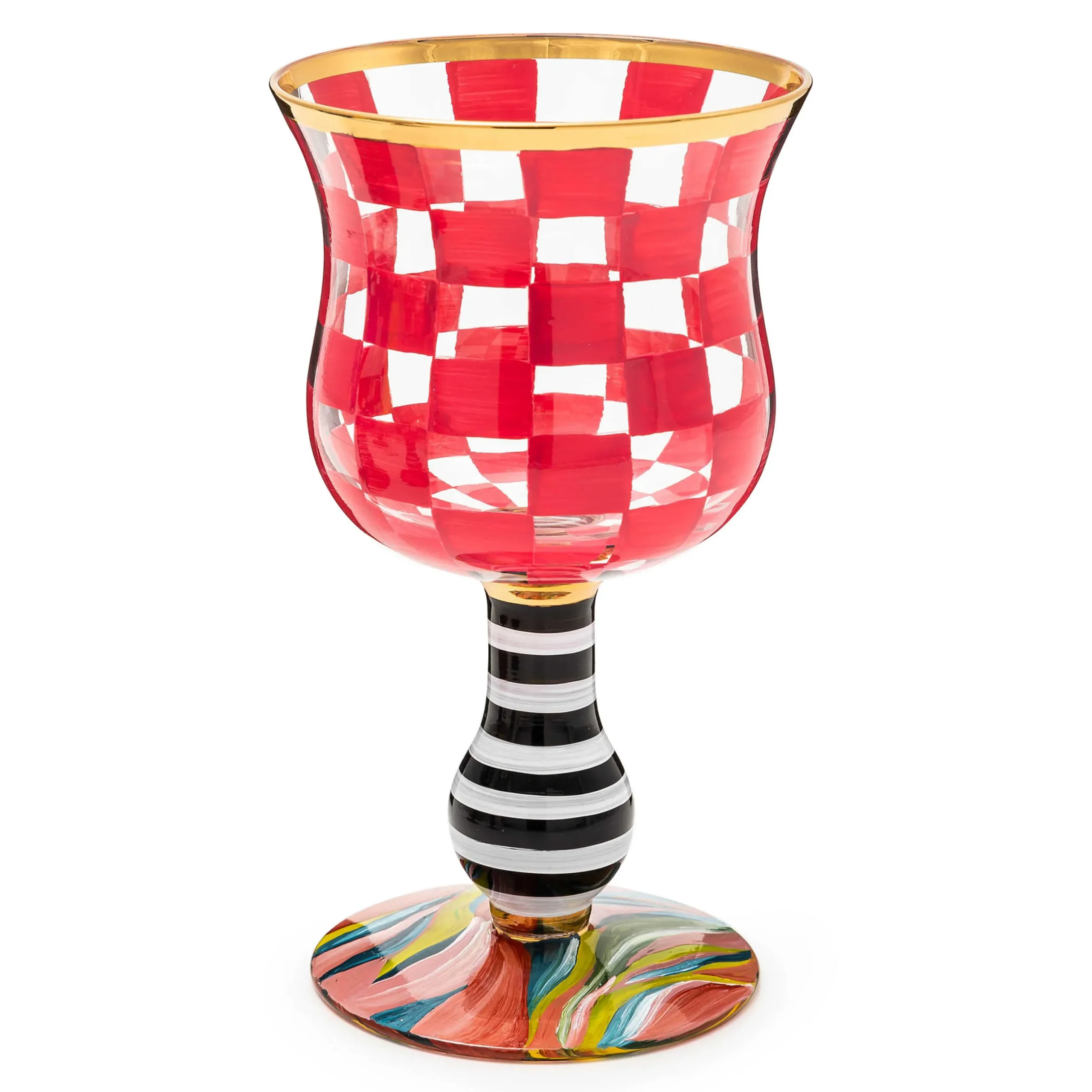 Spring|Drinkware|MacKenzie-Childs Carnival Fuchsia Wine Glass