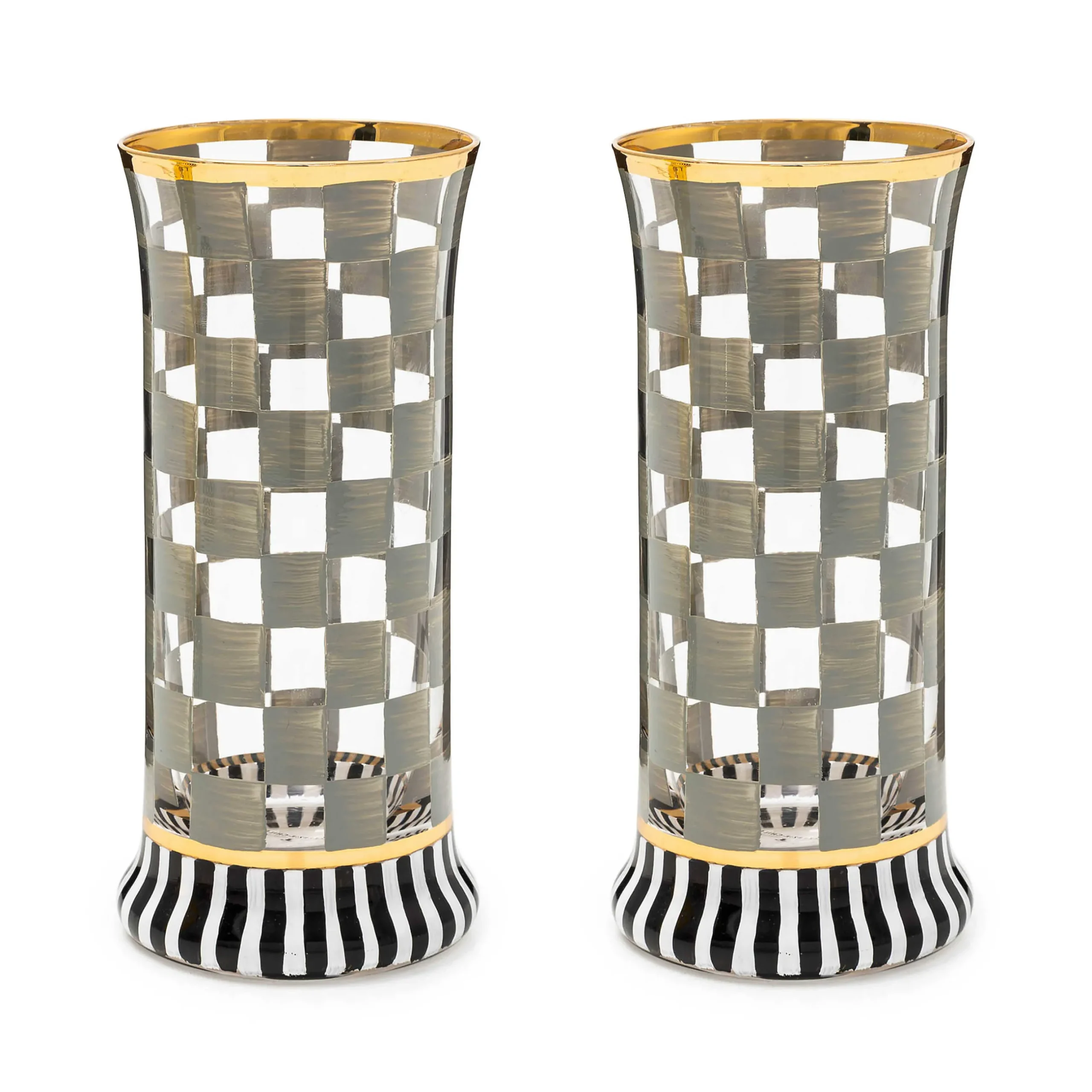 Holiday|Drinkware|MacKenzie-Childs Carnival Sterling Highball Glass, Set of 2