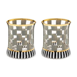 Drinkware|MacKenzie-Childs Carnival Sterling Tumbler Glass, Set of 2