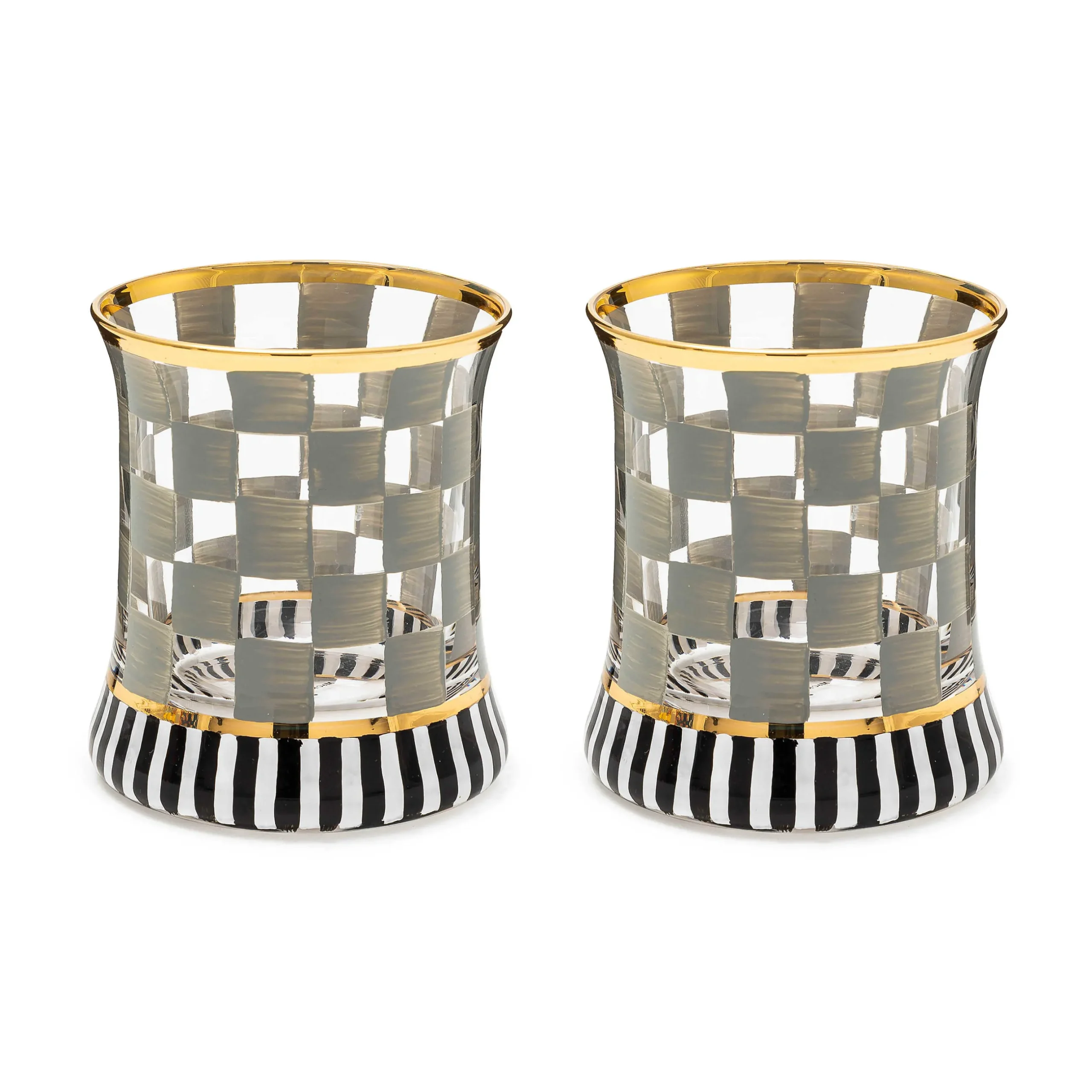 Drinkware|MacKenzie-Childs Carnival Sterling Tumbler Glass, Set of 2