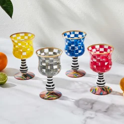 Drinkware|Bar Entertaining|MacKenzie-Childs Carnival Sterling Wine Glass