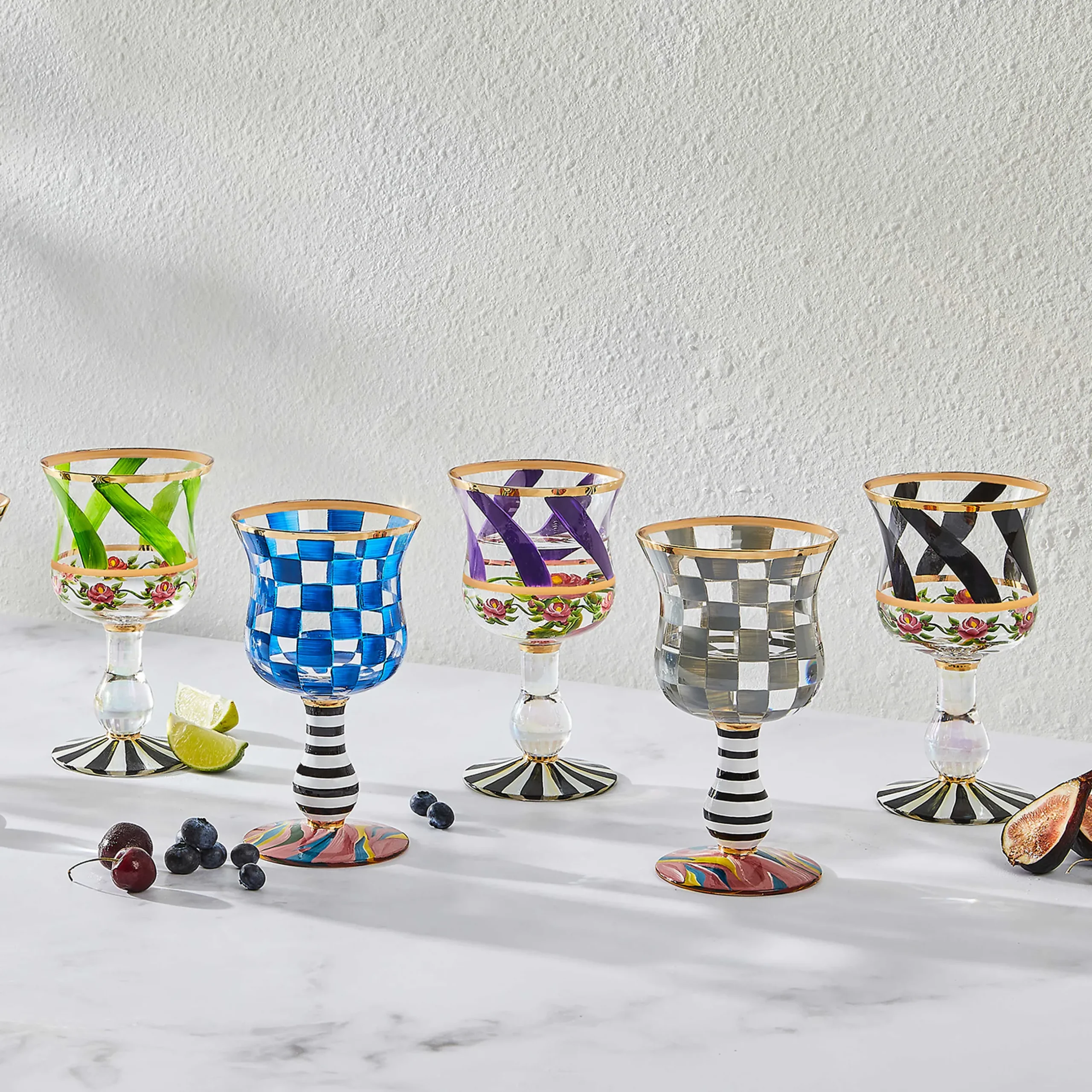 Drinkware|Bar Entertaining|MacKenzie-Childs Carnival Sterling Wine Glass