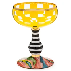 Easter|Spring|MacKenzie-Childs Carnival Yellow Coupe Glass