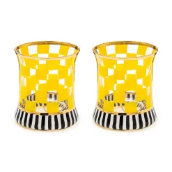 Easter|Spring|MacKenzie-Childs Carnival Yellow Tumbler Glass, Set of 2