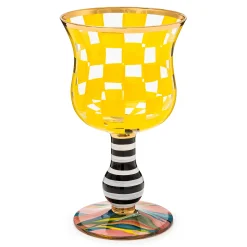 Easter|Spring|MacKenzie-Childs Carnival Yellow Wine Glass